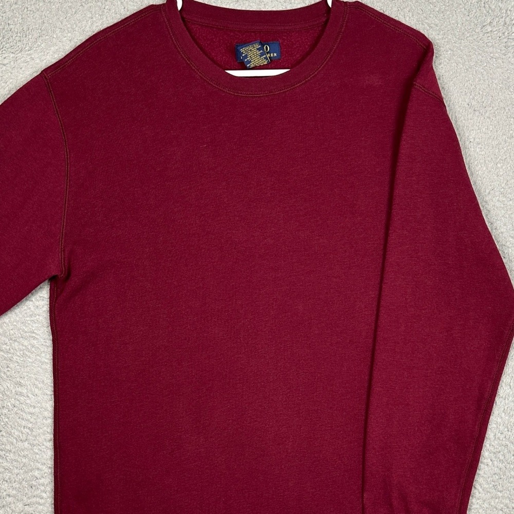 Polo Ralph Lauren Sweatshirt Mens Large Crewneck Burgundy Pony Logo Long Sleeve